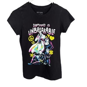 Hot Topic Jojos Bizarre Adventure Shirt Womens Small Black Double Sided